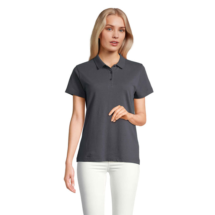 Polo Femme en coton à personnaliser PULSE gris souris